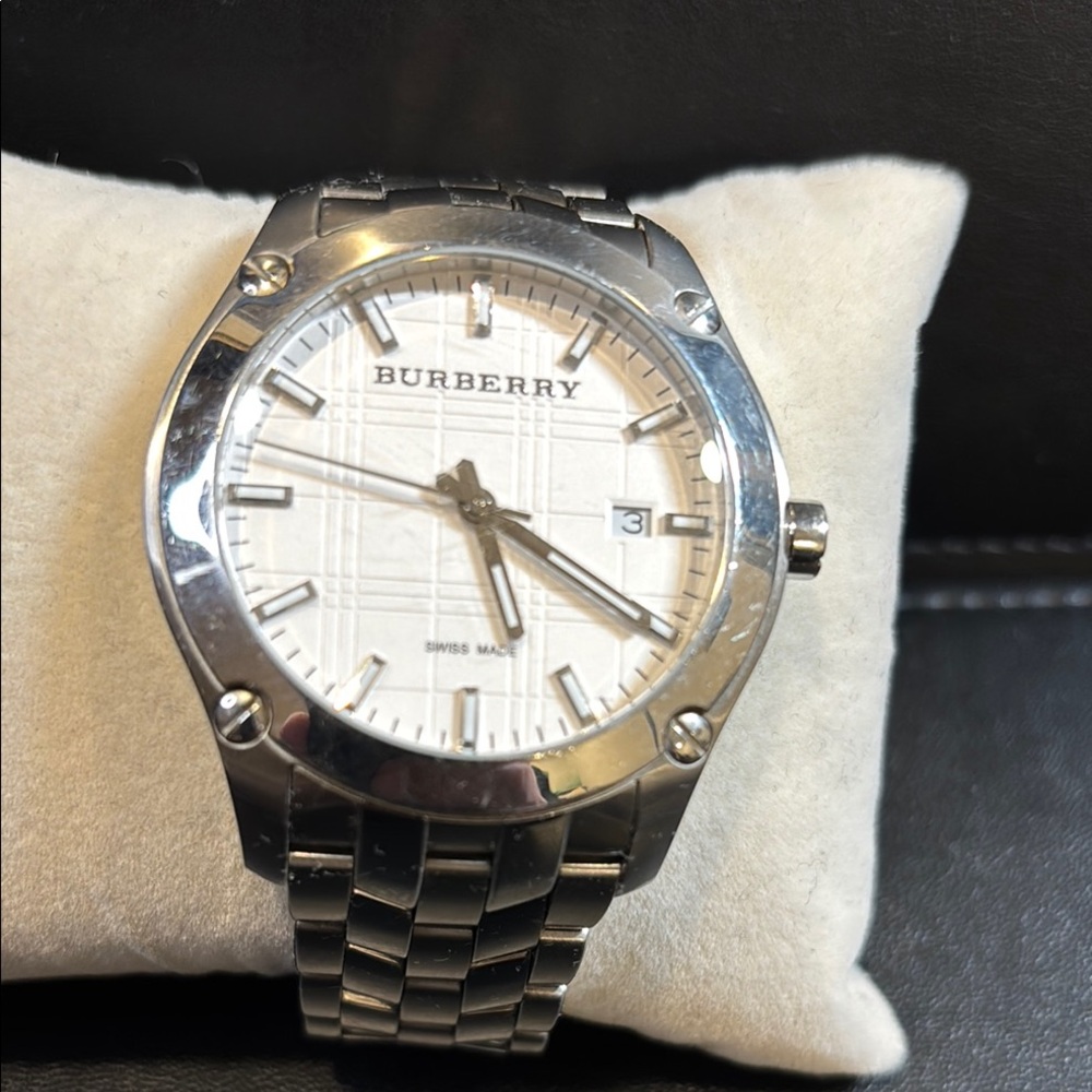 Burberry Silver and White Men's Watch
